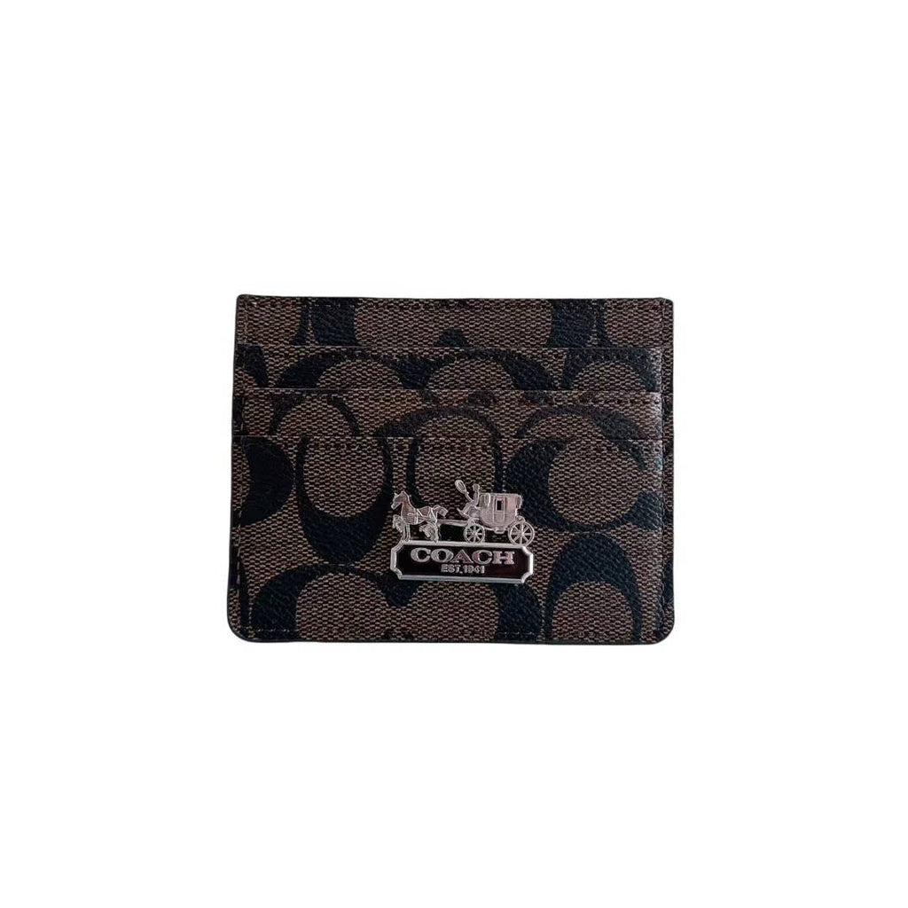 Coach Signature Canvas Wallet Card Holder