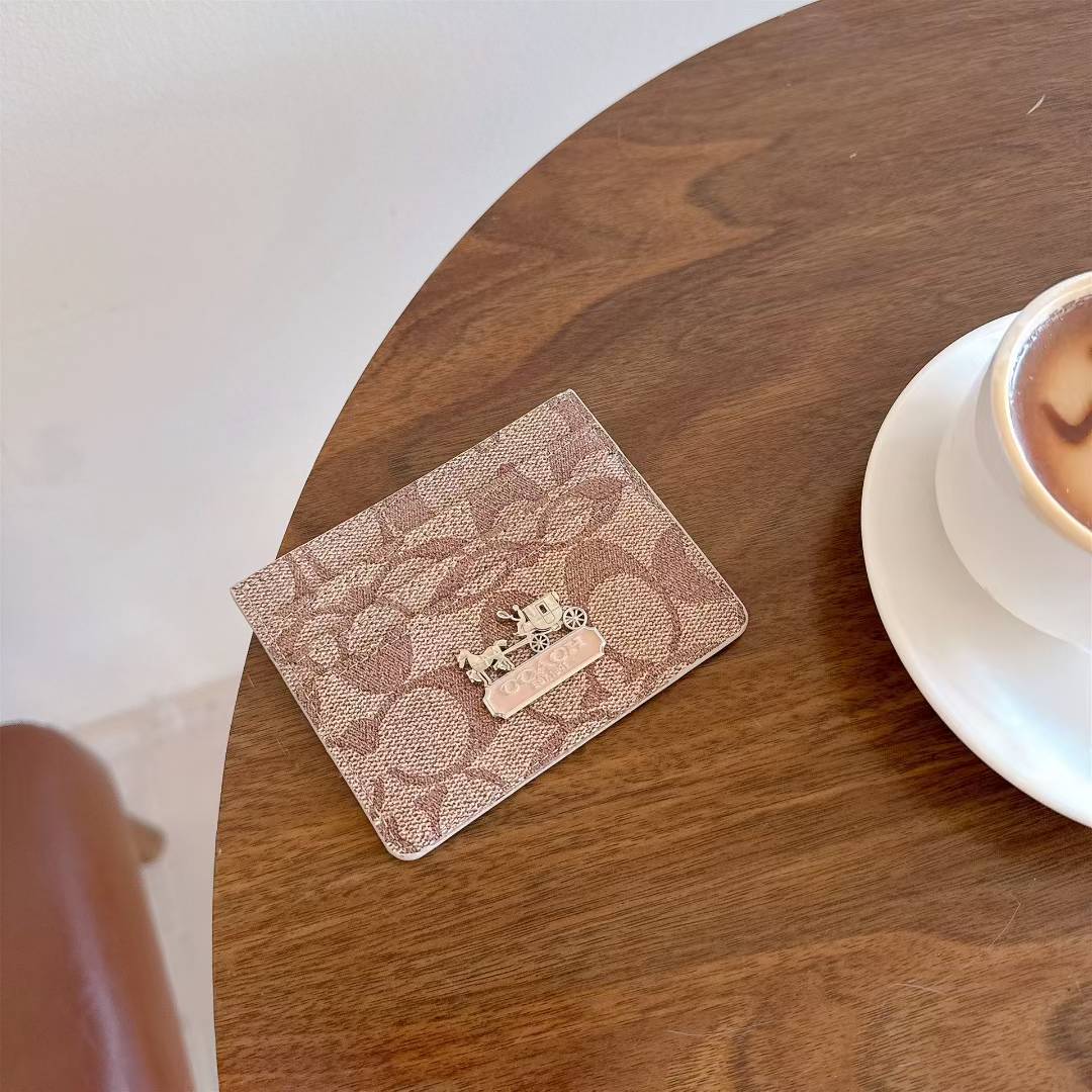 Coach Signature Canvas Wallet Card Holder