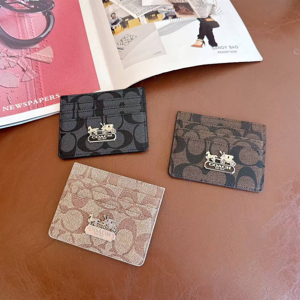 Coach Signature Canvas Wallet Card Holder