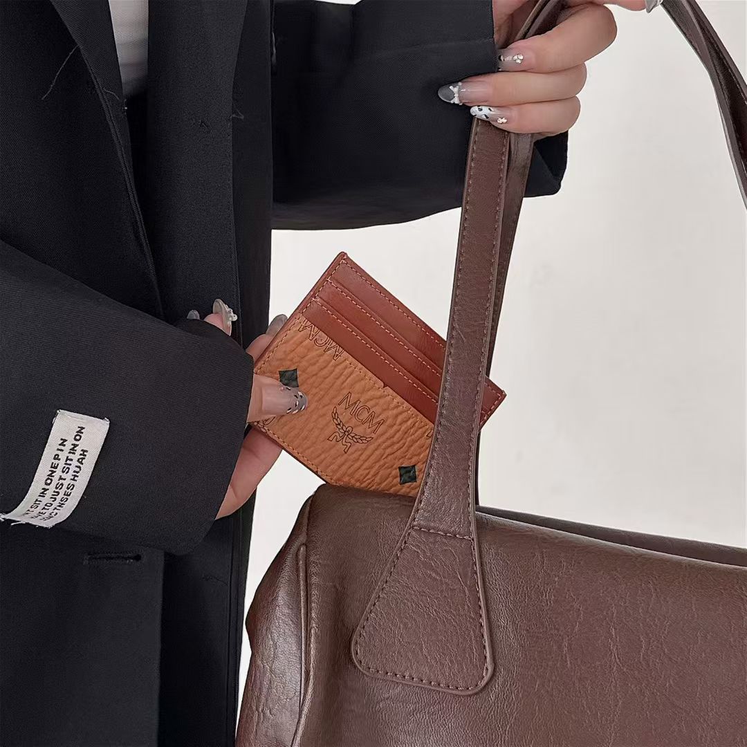 MCM Visetos Slim Wallet Card Holder