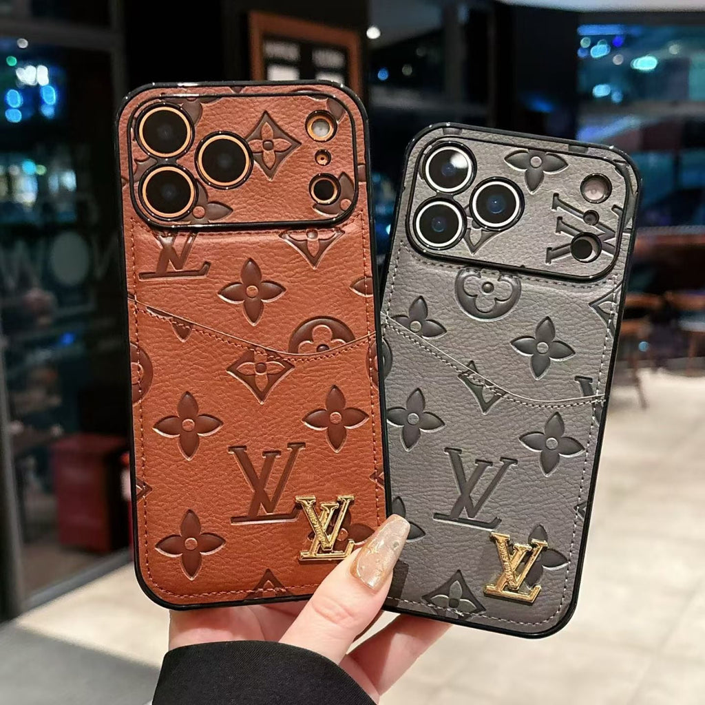 louis vuitton Monogram Luxury Phone Case for iPhone 17 with Embossed Pattern