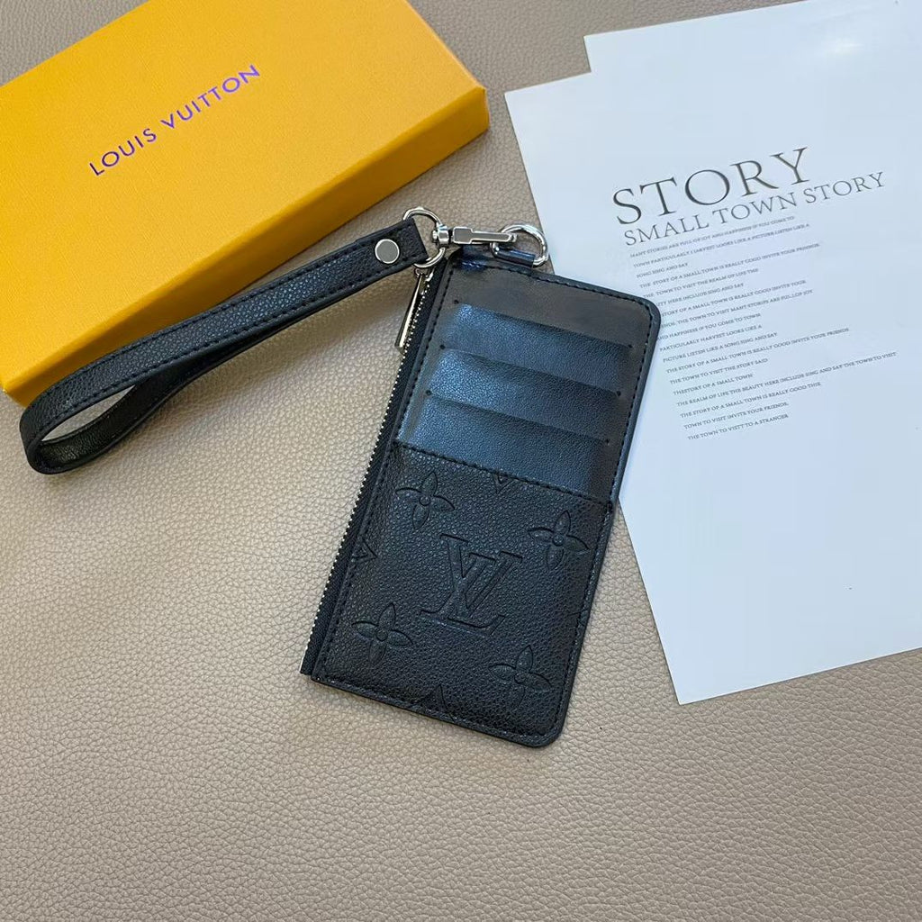 louis vuitton & gucci Luxury Zipper Card Holder Wallet with Wrist Strap