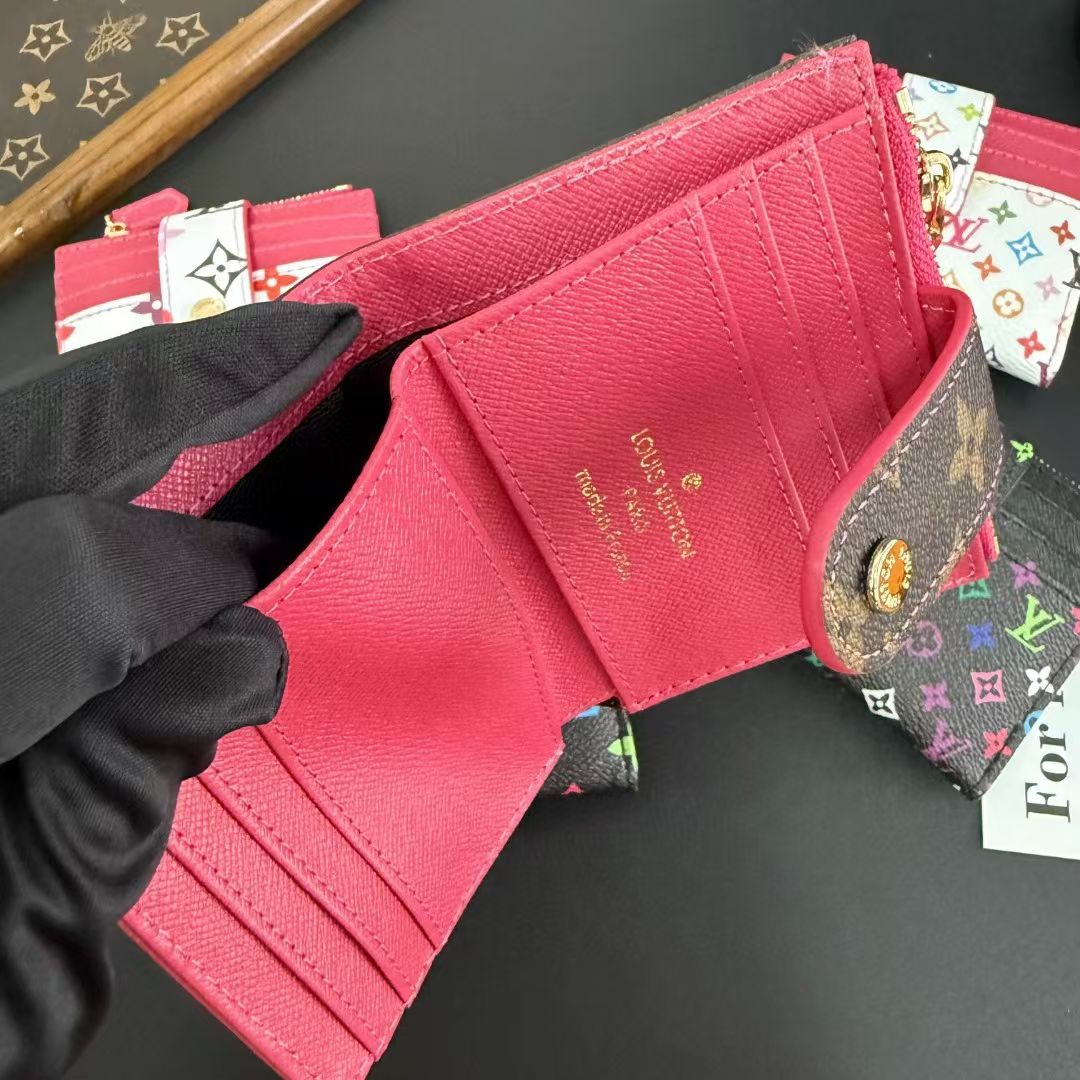 louis vuitton Multicolor Monogram Luxury Zip Card Holder Wallet Compact Designer Card Case