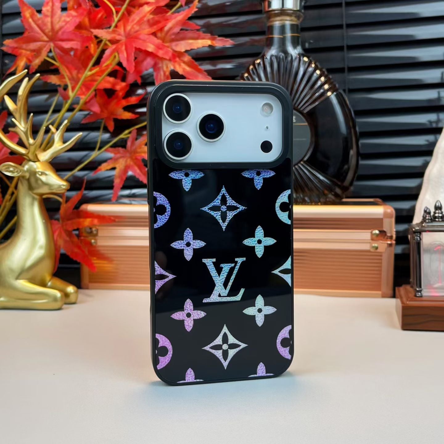 louis vuitton Holographic Monogram Luxury Phone Case for iPhone 14 to iPhone 17 Pro Max