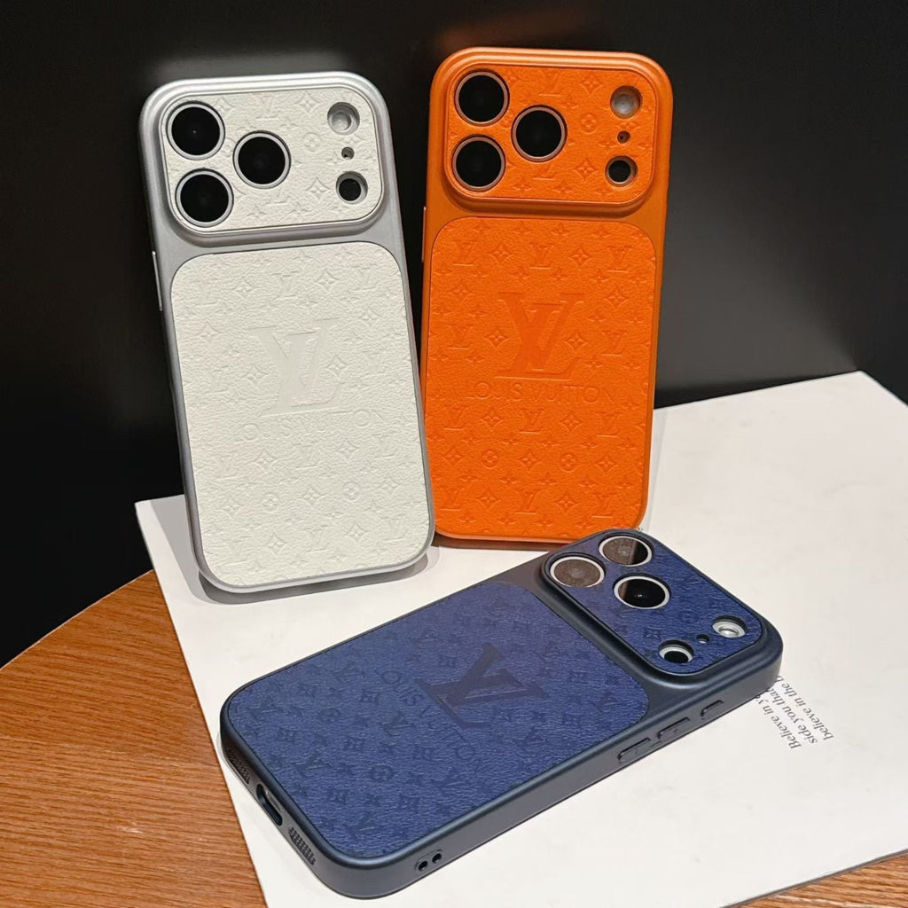 louis vuitton Inspired Leather Phone Case for iPhone 14 to iPhone 17 Pro Max