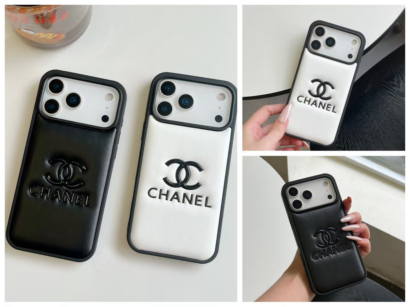 cc Quilted Signature Case Elegant Luxury Style for iPhone 14 to 17 Pro Max