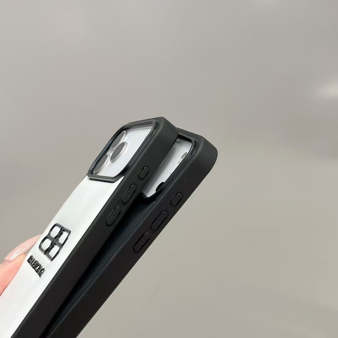 Balenciaga Minimal Logo Luxury Case for iPhone 13 to 17 Pro Max