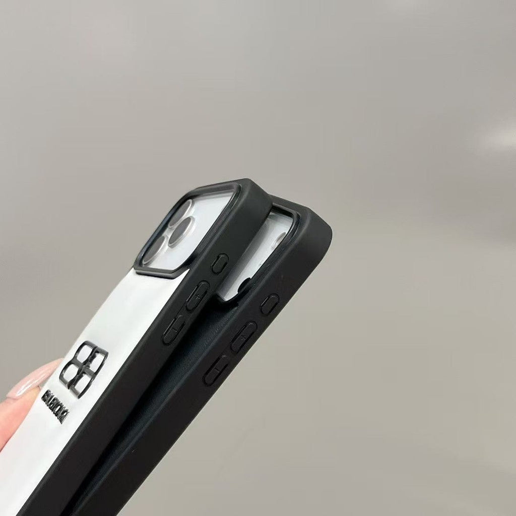 HypedEffects Balenciaga Minimal Logo Luxury Case for iPhone 13 to 17 Pro Max