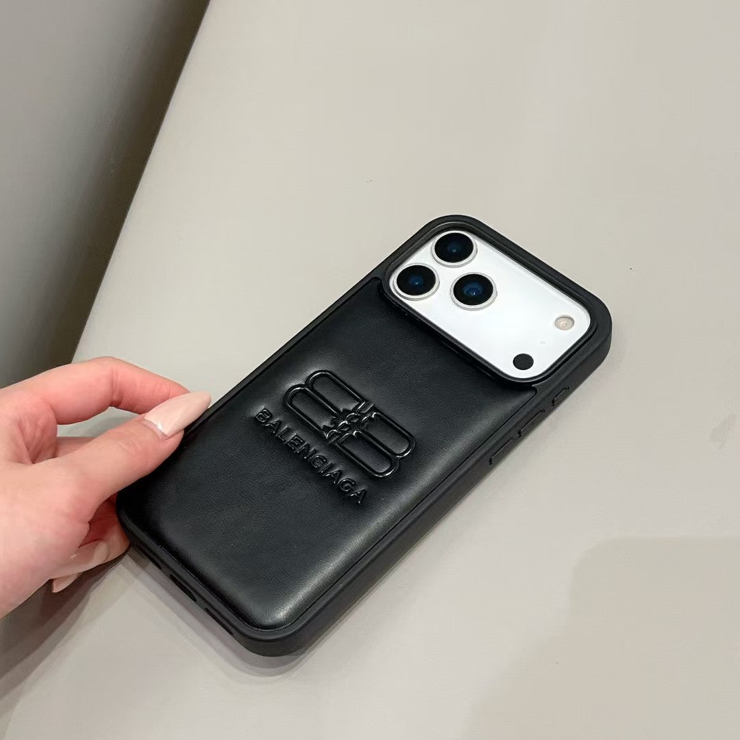 Balenciaga Minimal Logo Luxury Case for iPhone 13 to 17 Pro Max