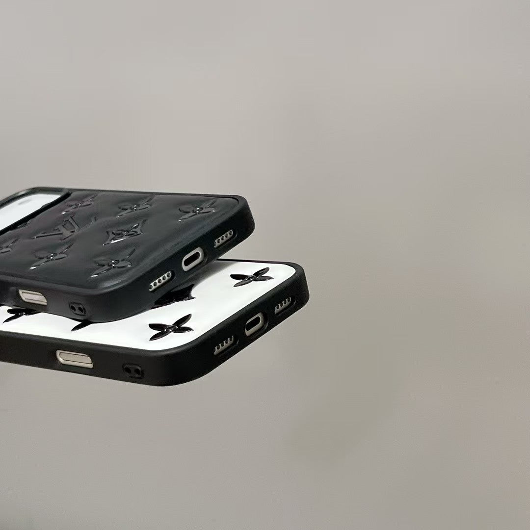 louis vuitton Monogram Relief Luxury Case for iPhone 13 to 17 Pro Max