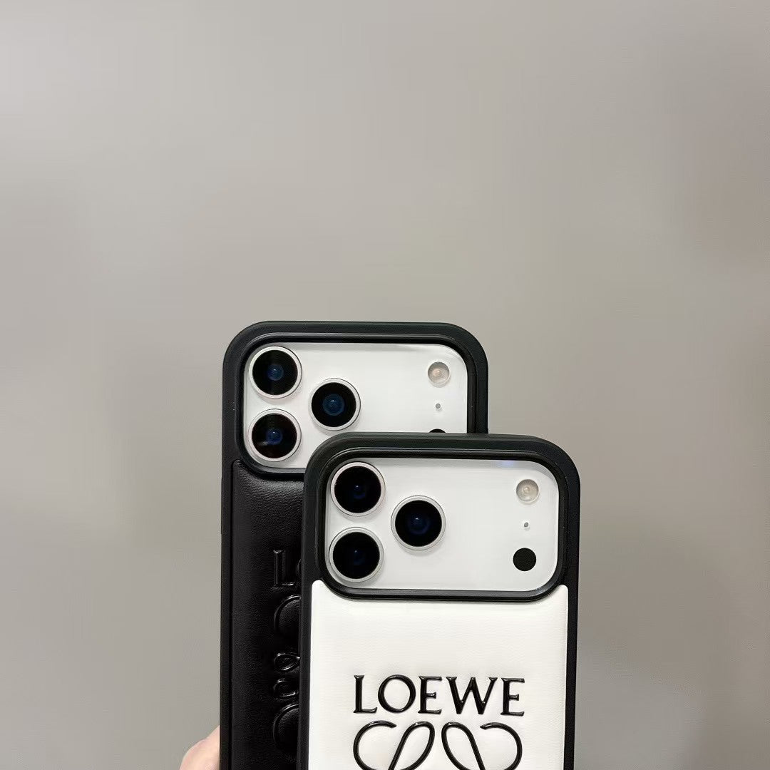 Loewe Anagram Signature Luxury Case for iPhone 14 to 17 Pro Max