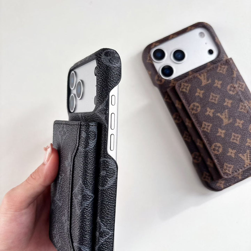 louis vuitton Iconic Monogram Card Holder Case for iPhone 13 to 17 Pro Max