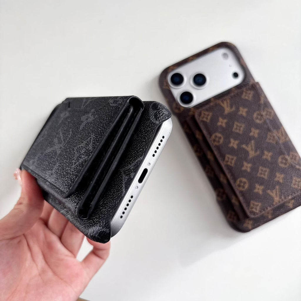 louis vuitton Iconic Monogram Card Holder Case for iPhone 13 to 17 Pro Max