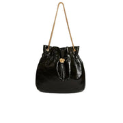 Looopix Elegant Black Drawstring Shoulder Bag