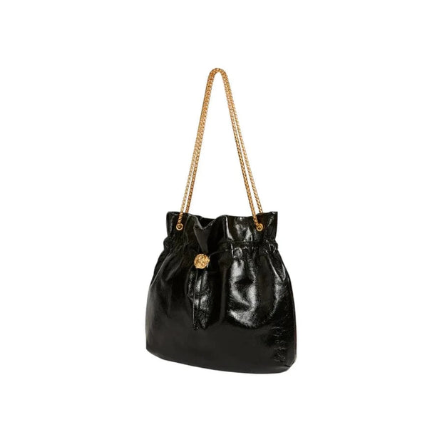 Looopix Elegant Black Drawstring Shoulder Bag