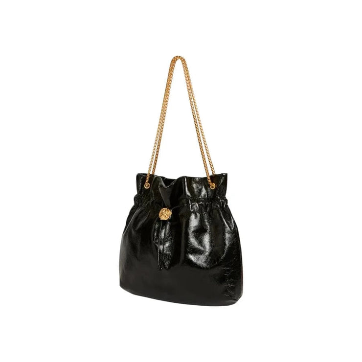 Looopix Elegant Black Drawstring Shoulder Bag