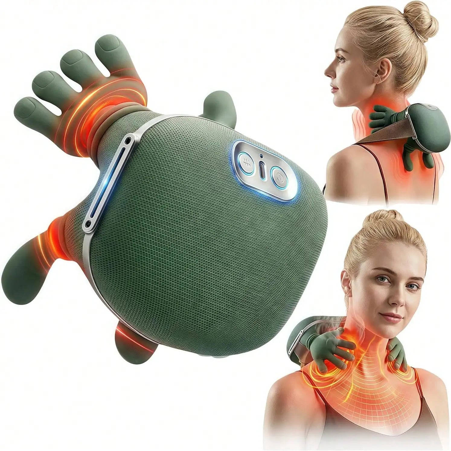 2026 Upgraded 4D Neck Massager With Heat, Portable Finger-Press Neck And Shoulder Massager, Simulates Deep Kneading Massage Like Human Hands,Relieve Muscle Tension, Suitable For The Whole Body
