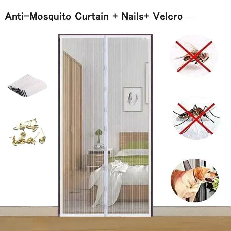 Window Mosquito Curtain, Gauze Window Screen, Automatic Door Lock, Home Ventilation Curtain, Magnetic Mesh Cover