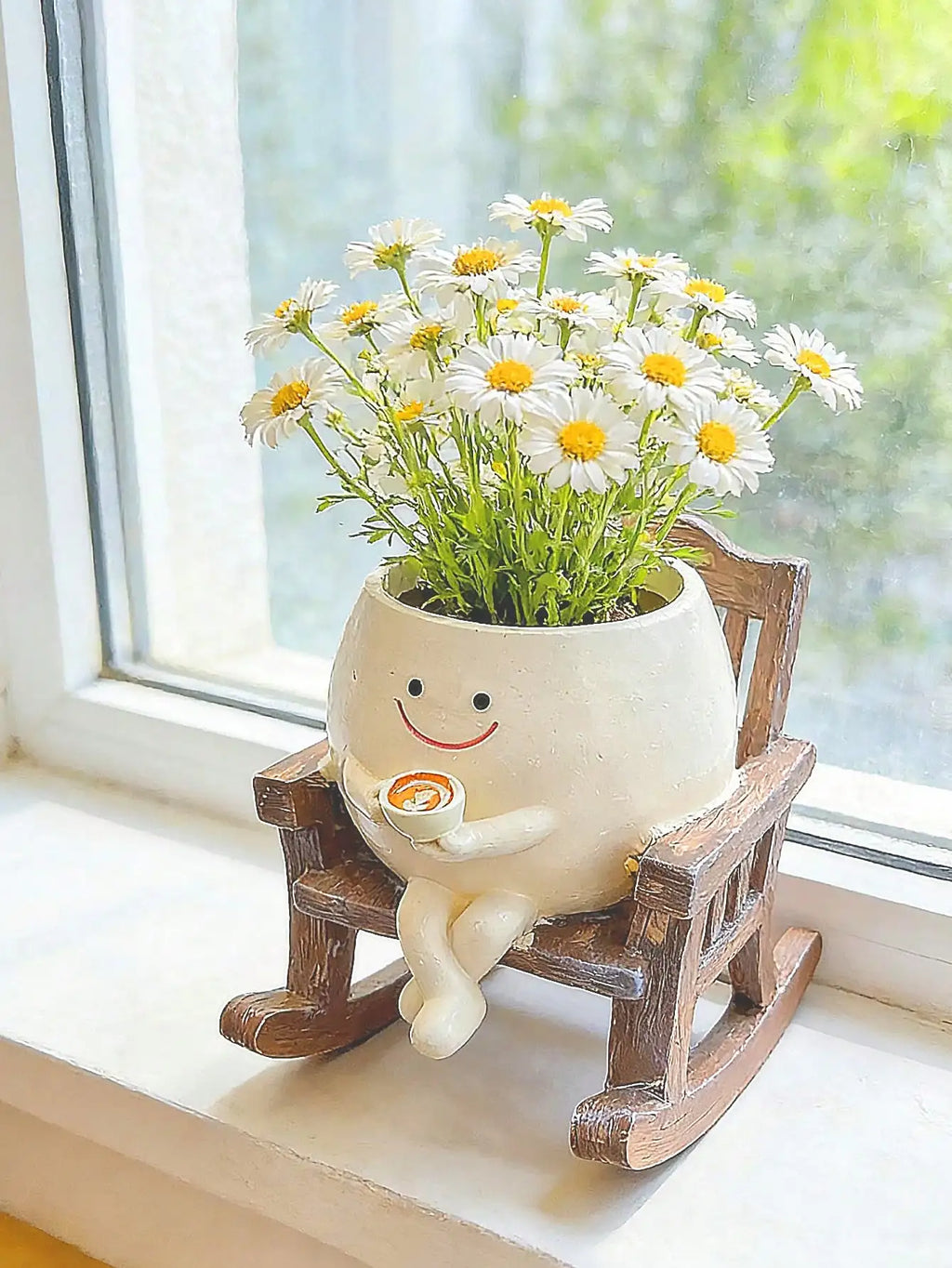 Smiling Face Planter, Cute Guitar Design, With Drainage Hole, Funny Small Flower Pot, Suitable For Indoor Succulents, Unique Gift For Plant Lovers