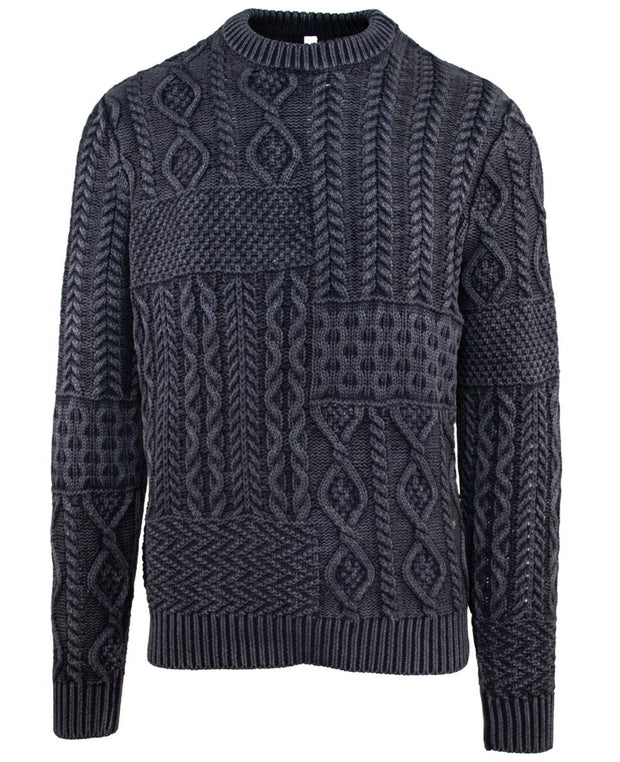 Stonewashed 100% Cotton Patchwork Sweater
