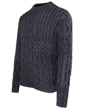 Stonewashed 100% Cotton Patchwork Sweater