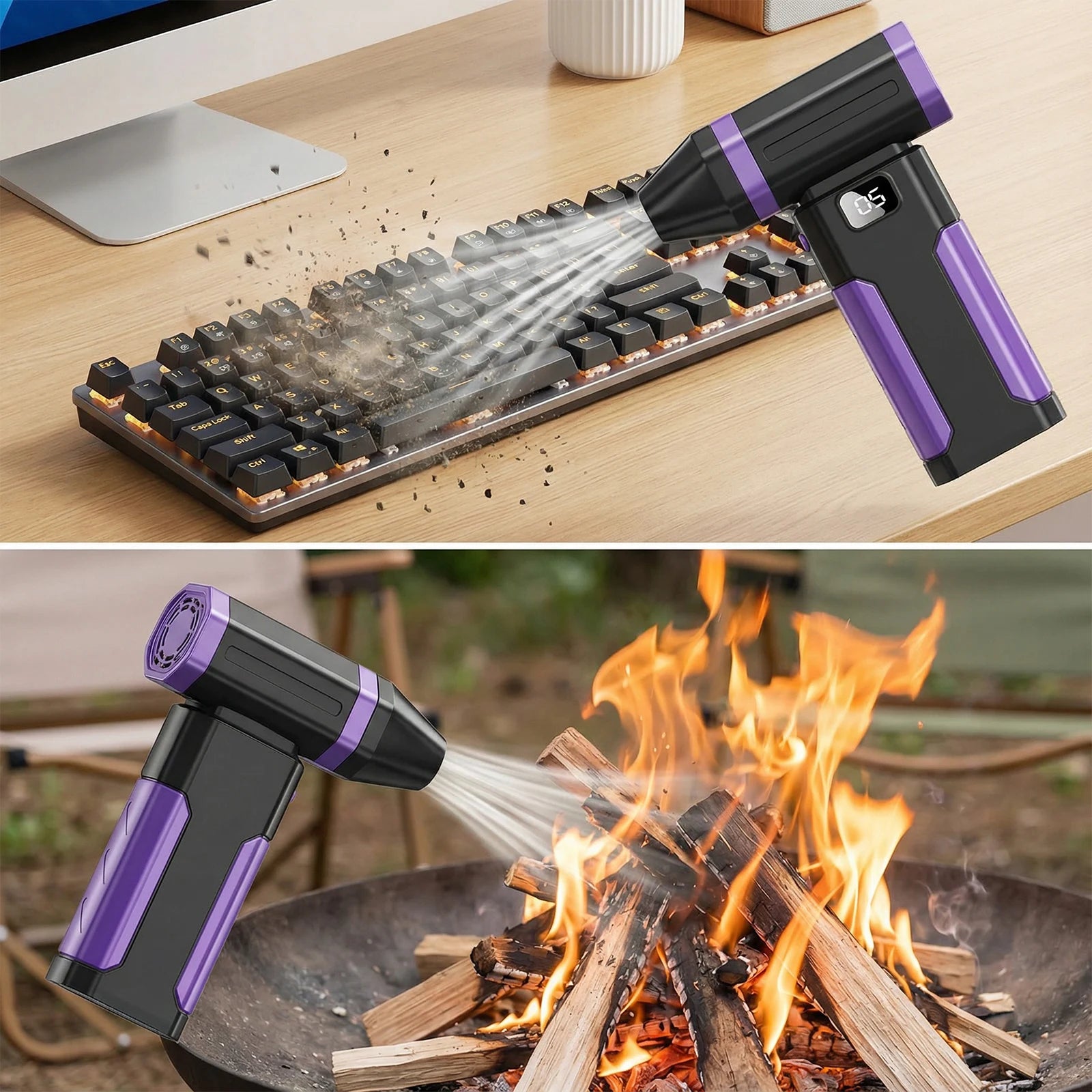 Powerful Air Blower 5-Speed Handheld Portable Dust Blower Electric Dryer 6000mAh Rechargeable for Air Bed Snow Removal Outdoor