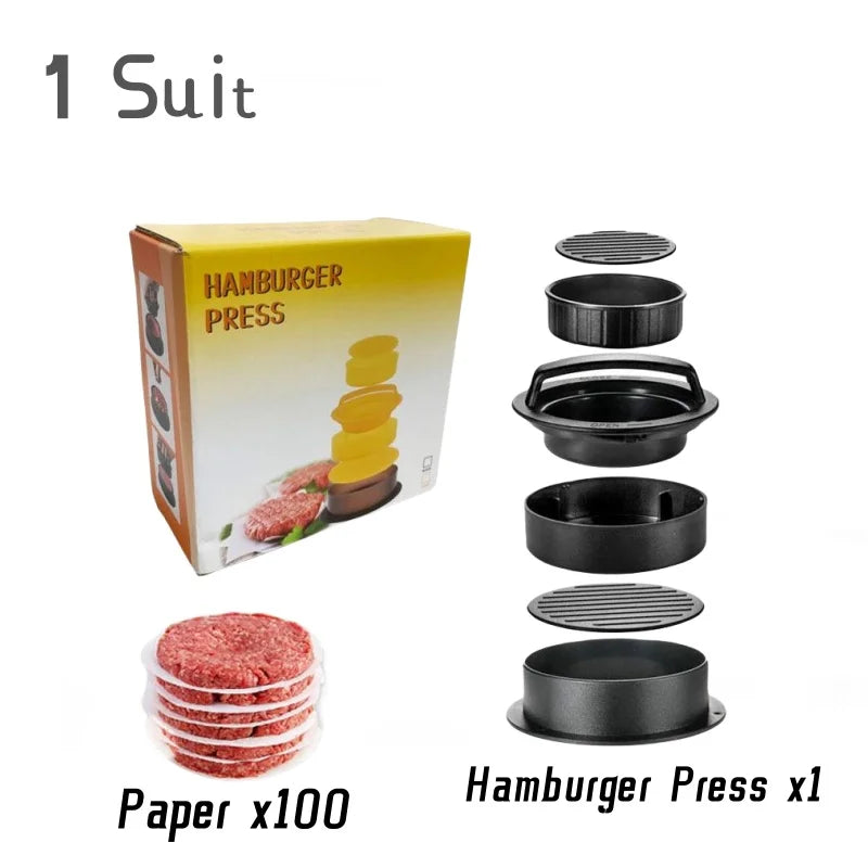 Hamburger Meat Press Maker Round Shape Non-Stick Stuffed Burger Patties Beef Grill Pie Press Mould Maker Kitchen Accessories