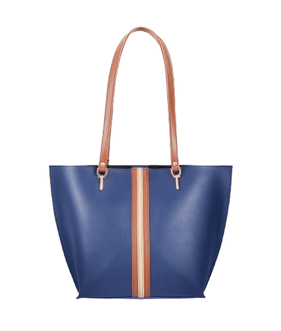 Looopix Blue Stripe Accent Tote Bag