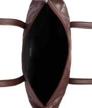 Elegant Dark Brown Quilted Tote Bag