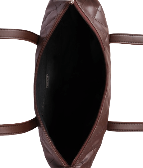 Elegant Dark Brown Quilted Tote Bag