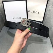 HypedEffects Black Crystallized Gucci Belt