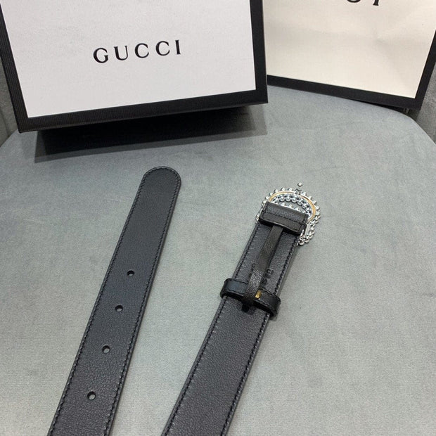 HypedEffects Black Crystallized Gucci Belt