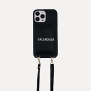 HypedEffects Black Leather iPhone Cover With Back Pocket