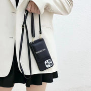 HypedEffects Black Leather iPhone Cover With Back Pocket