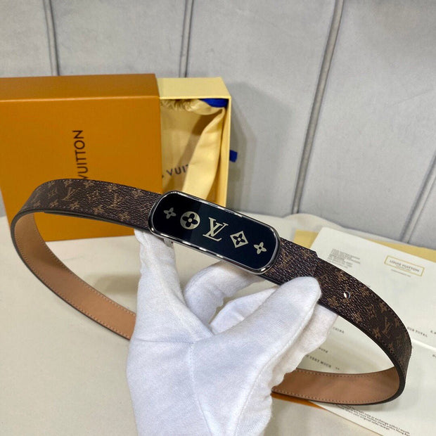 HypedEffects Brown Leather Louis Vuitton Belt - Gucci Buckle