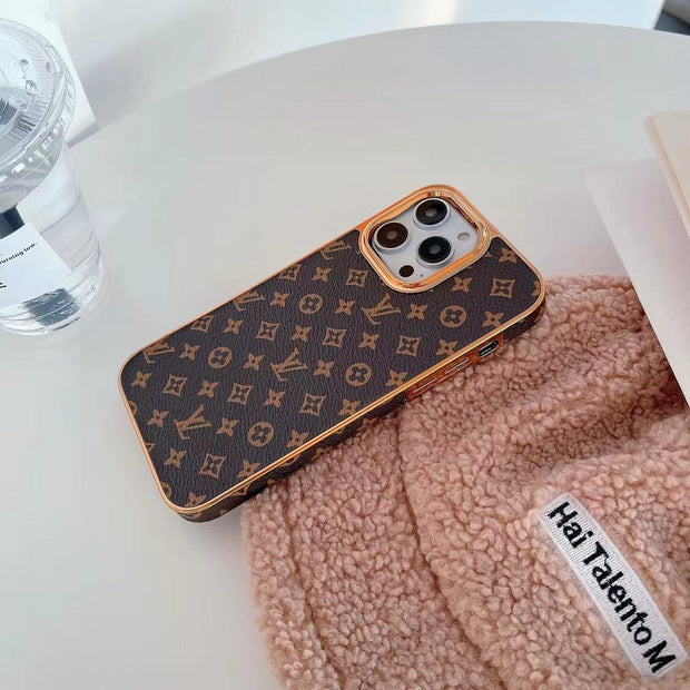 HypedEffects Brown Monogram iPhone Case