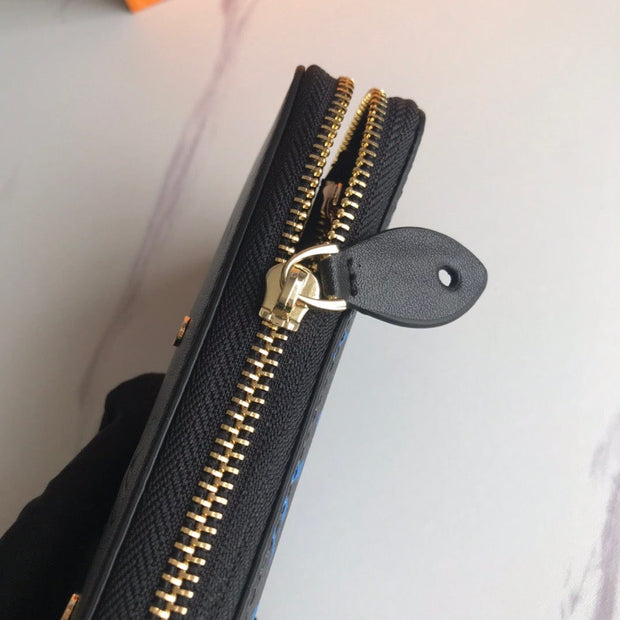 HypedEffects Chocolate Louis Vuitton Leather Zipper Wallet