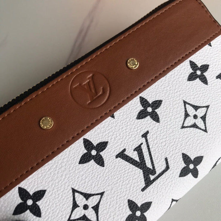 HypedEffects Chocolate Louis Vuitton Leather Zipper Wallet