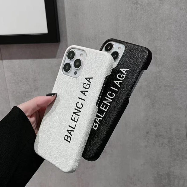 HypedEffects Classic Black Leather iPhone Cover