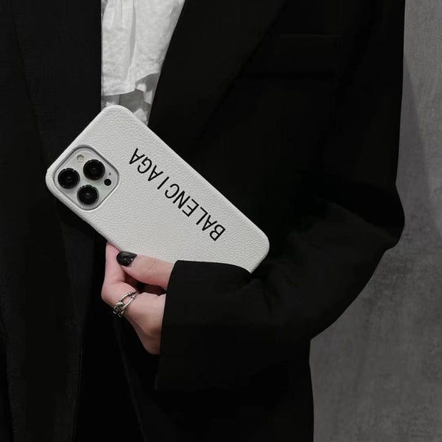 HypedEffects Classic Black Leather iPhone Cover