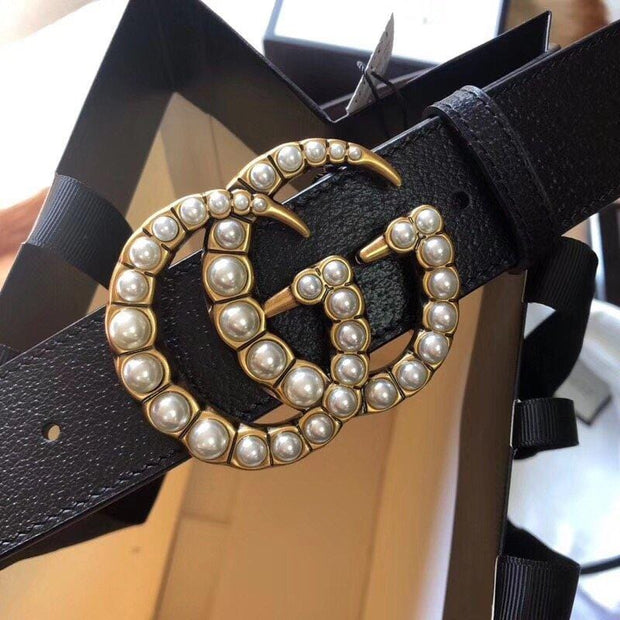 HypedEffects Classic Gucci Belt - Pearled Gucci Buckle