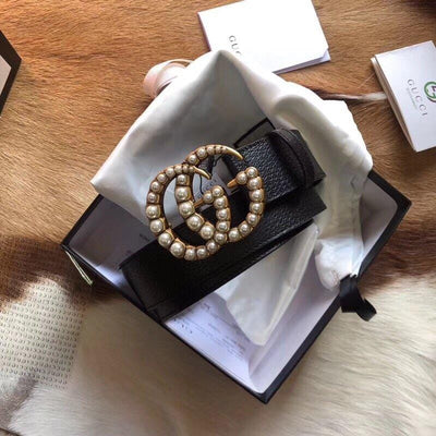 HypedEffects Classic Gucci Belt - Pearled Gucci Buckle
