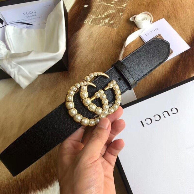 HypedEffects Classic Gucci Belt - Pearled Gucci Buckle