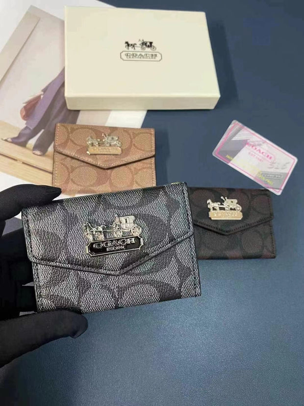 HypedEffects Coach Signature Card Holder Wallet with Horse and Carriage Logo