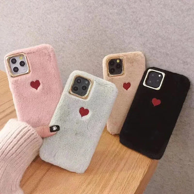 HypedEffects Cute Fluffy Heart Phone Case for iPhone