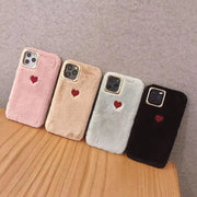 HypedEffects Cute Fluffy Heart Phone Case for iPhone