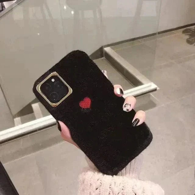 HypedEffects Cute Fluffy Heart Phone Case for iPhone