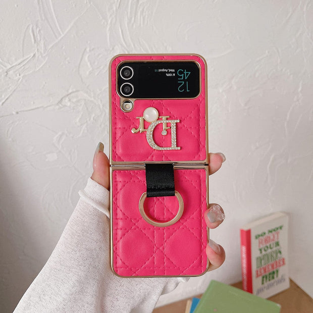 HypedEffects Dior Z Flip/Z Fold Phone Case with a Finger Ring | Samsung Cover