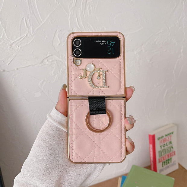 HypedEffects Dior Z Flip/Z Fold Phone Case with a Finger Ring | Samsung Cover