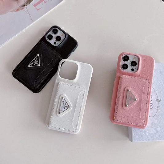 HypedEffects Elegant Prada iPhone Covers With Integrated Wallet | iPhone 12 to iPhone 17